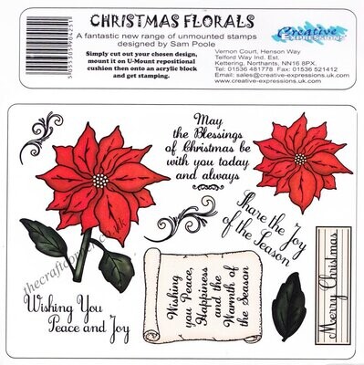 Creative Expressions Unmount A5 CHRISTMAS FLORALS ** OVER 50% OFF**