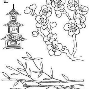Woodware Clear Magic Stamp set - BAMBOO &amp; BLOSSOM