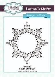 Stamps by Sue Wilson - HOLLY CORONET **LESS than Half Price**