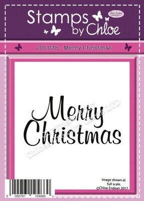 Stamps by Chloe  JUL035 MERRY CHRISTMAS Photopolymer Stamp