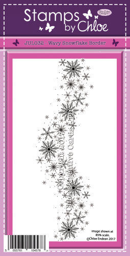Stamps by Chloe  JUL032 WAVY SNOWFLAKE BORDER Photopolymer Stamp