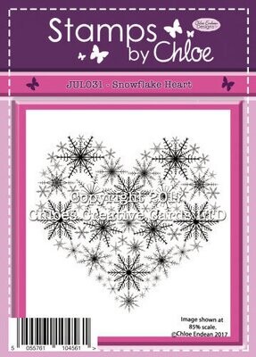Stamps by Chloe  JUL031 SNOWFLAKE HEART Photopolymer Stamp