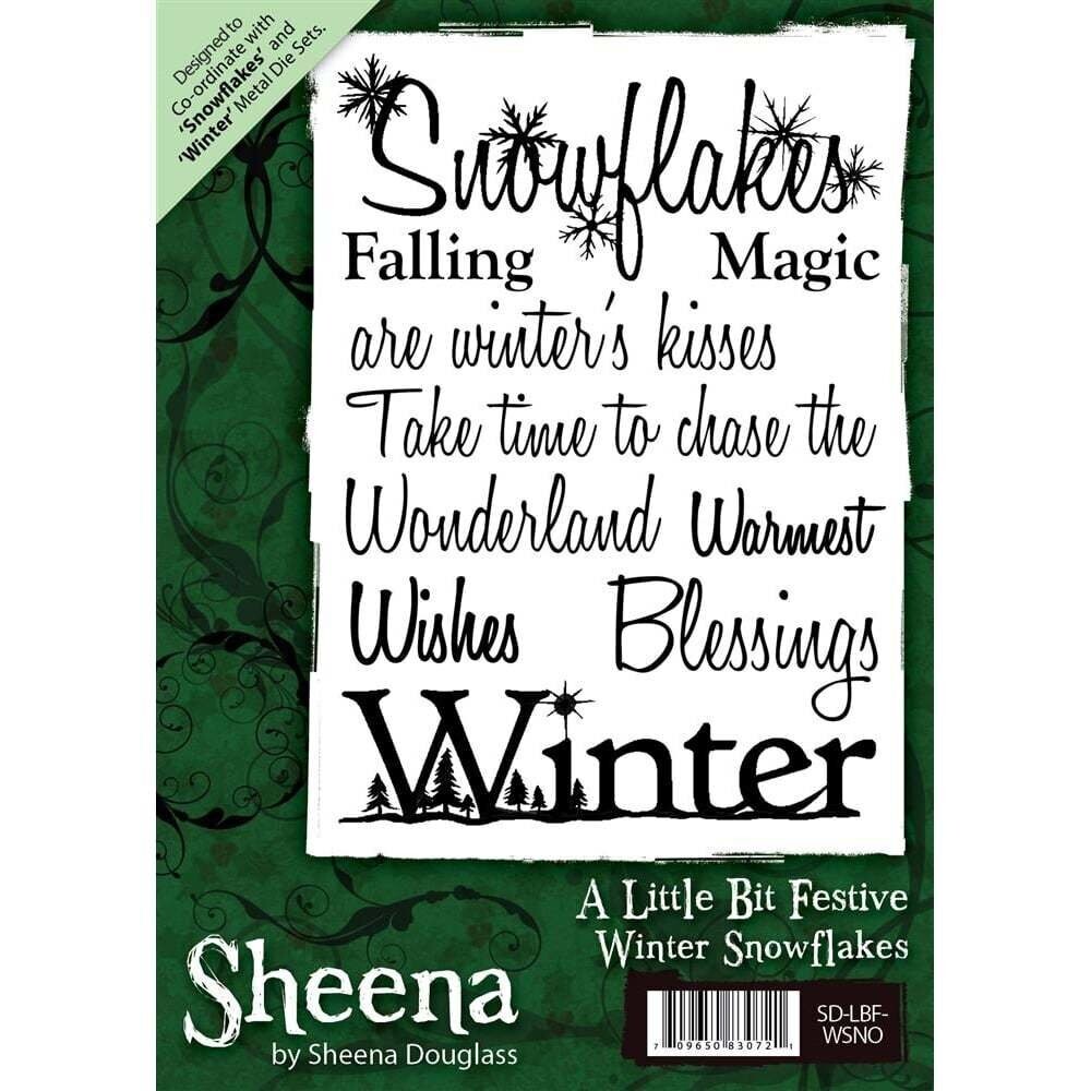 Sheena Douglass Christmas Sentiment Stamps - WINTER SNOWFLAKES
