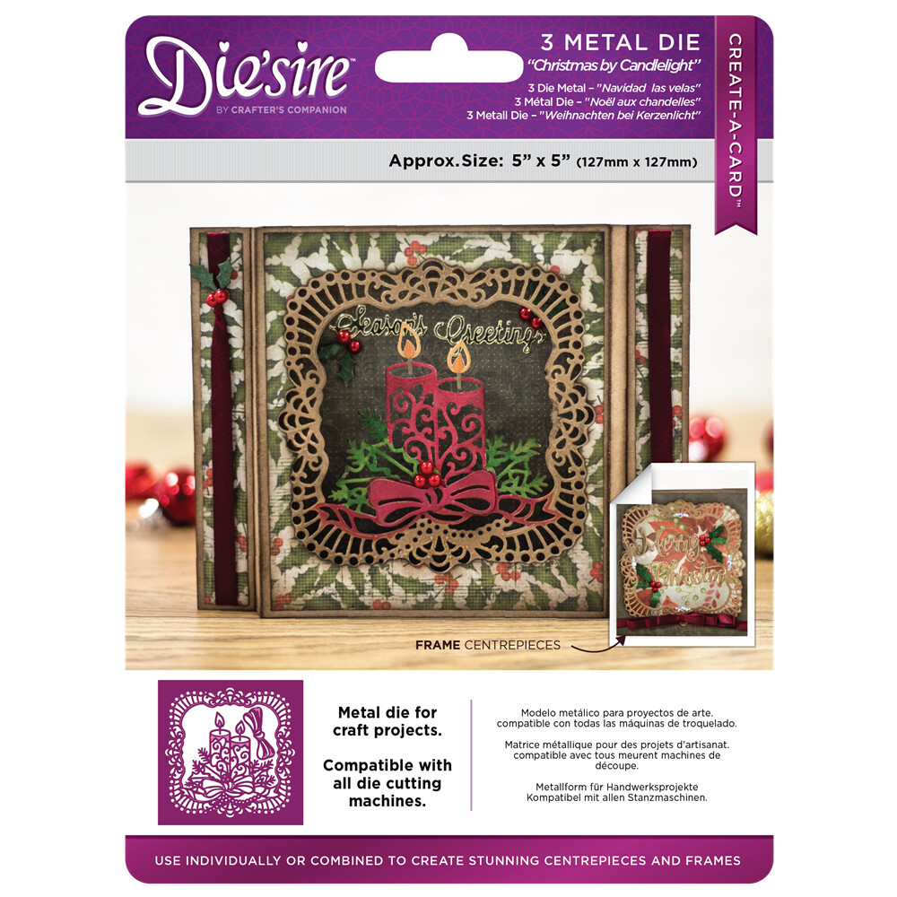 Die&#39;Sire Christmas 2017 Create A Card Die -  CHRISTMAS BY CANDLELIGHT  **LESS THAN HALF PRICE**