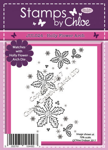 Stamps by Chloe  JUL024 HOLLY FLOWER ARCH Photopolymer Stamp