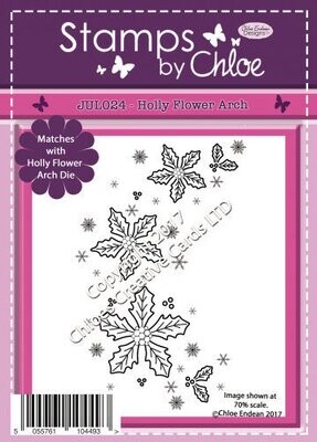 Stamps by Chloe  JUL024 HOLLY FLOWER ARCH Photopolymer Stamp