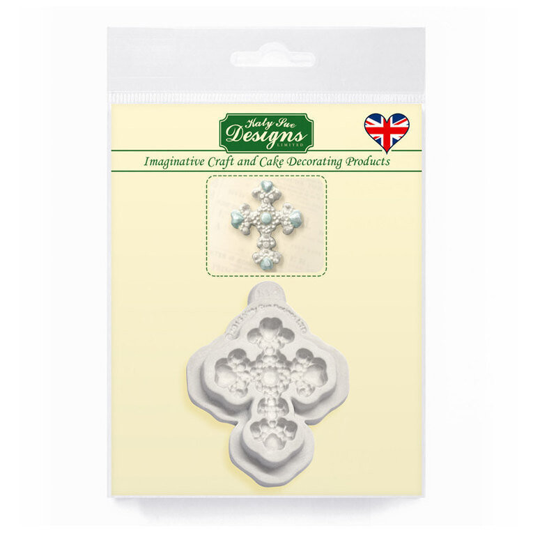 Katy Sue Designs Silicone Mould - BEADED CROSS