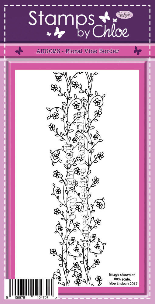 Stamps by Chloe NEW! AUG026 FLORAL VINE Border Stamp