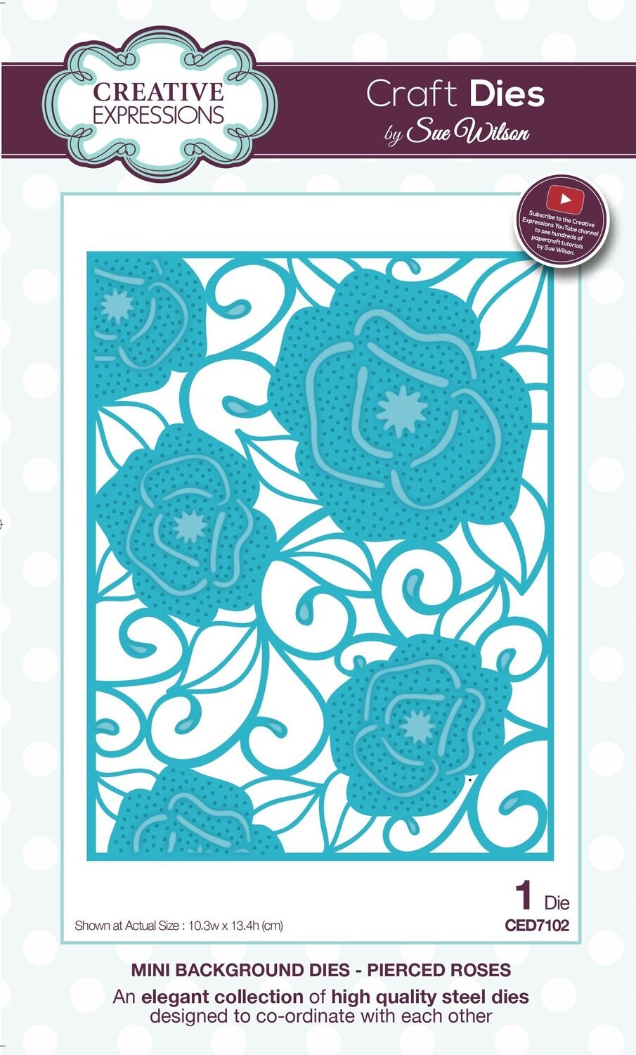 Dies by Sue Wilson - Mini Background - PIERCED ROSES  **Nearly Half Price**