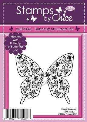 Stamps by Chloe NEW! SEPT045 BUTTERFLY OF BUTTERFLIES Stamps **MATCHING DIE**