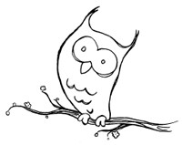 NEW! Magenta Cling Rubber Stamp - OWL