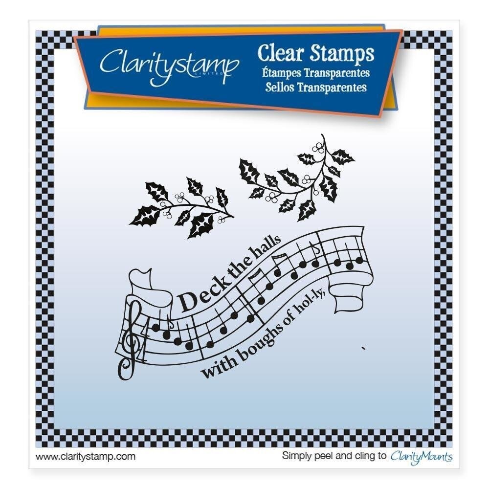 Clarity Stamp Unmounted Clear Stamp Set - DECK THE HALLS  **HALF PRICE**