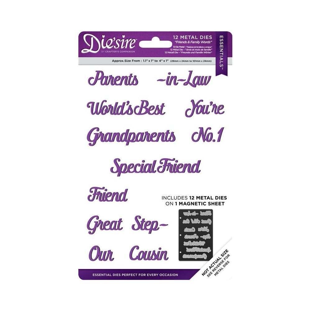 Die&#39;Sire Essentials Words Bundle dies - FRIENDS &amp; FAMILY WORDS  **REDUCED**