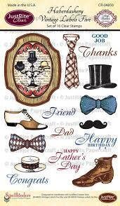 Just Rite Clear Stamps set - Habashery Vintage Labels Five