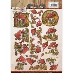 Yvonne Creations - Autumn Colours - Die-cut 3D Decoupage Sheet - MUSHROOMS