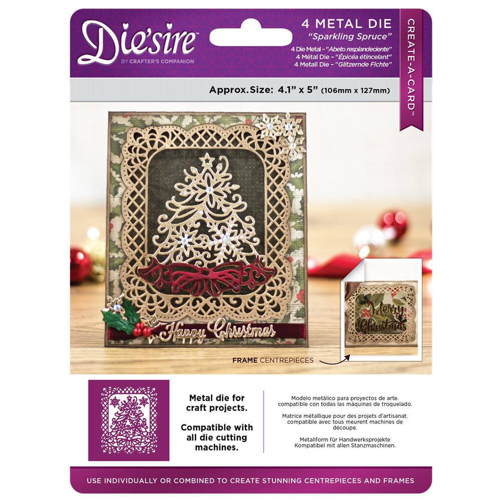 Die&#39;Sire Christmas 2017 Create A Card Die -  SPARKLING SPRUCE  **LESS THAN HALF PRICE**