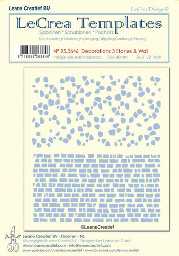 Leane Creatief BV Stencil - STONES &amp; WALL