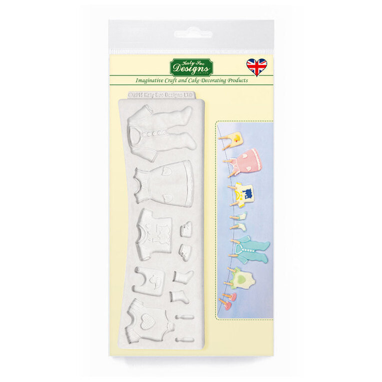 Katy Sue Designs Silicone Mould - BABY CLOTHES WASHING LINE