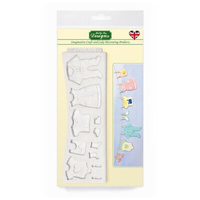 Katy Sue Designs Silicone Mould - BABY CLOTHES WASHING LINE