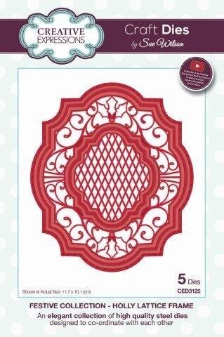 Dies by Sue Wilson - Festive - HOLLY LATTICE FRAME CED3125