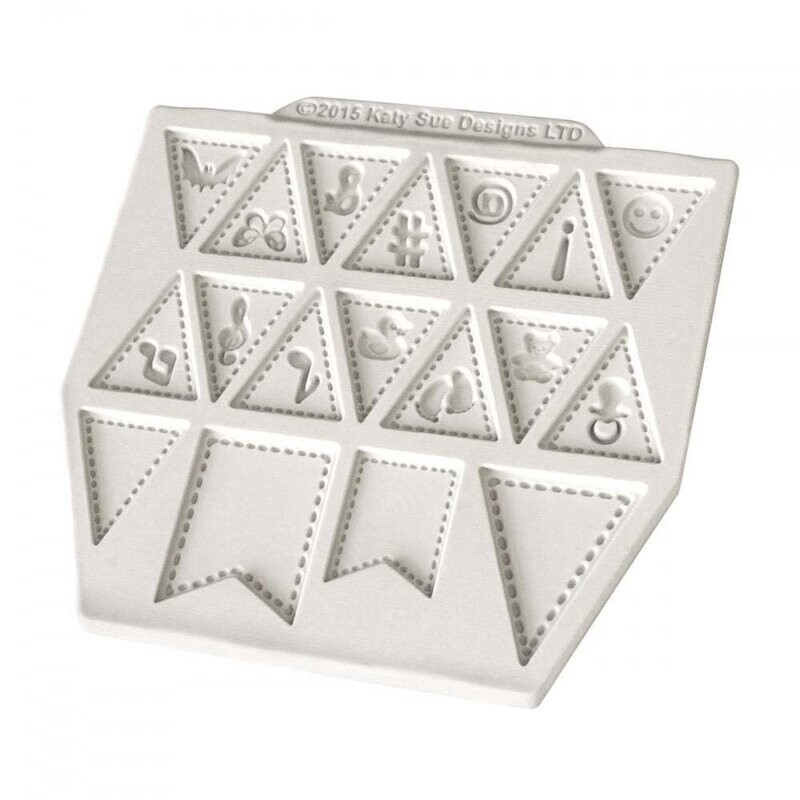 Katy Sue Designs Silicone Mould - BUNTING EXTRAS