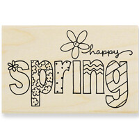 Stampendous Wood Mounted Rubber Stamp - SPRING WORD