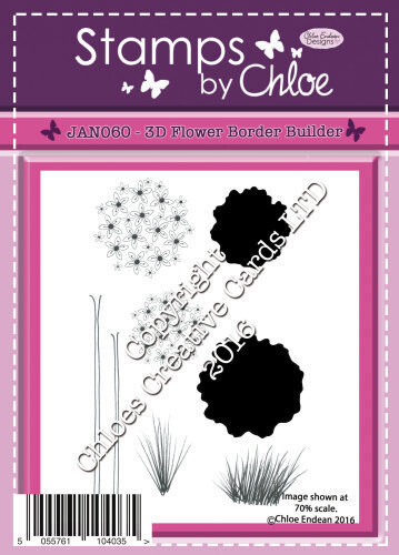 Stamps by Chloe NEW! JAN060 3D FLOWER BORDER BUILDER Stamp **REDUCED**