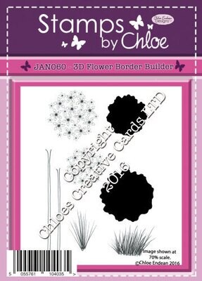 Stamps by Chloe NEW! JAN060 3D FLOWER BORDER BUILDER Stamp **REDUCED**