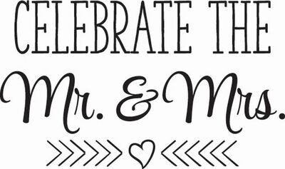 Hampton Art - Wooden Backed Rubber Stamp - CELEBRATE MR &amp; MRS