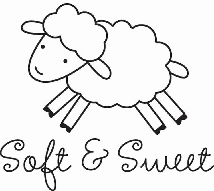 Hampton Art - Wooden Backed Rubber Stamp - SOFT &amp; SWEET