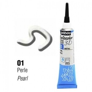 Pebeo Setacolour Metal Effect Fabric Paint  PEARL 01 20ml