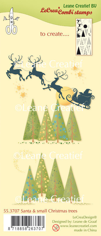 Leane Creatief BV Stamp Set - SANTA &amp; SMALL CHRISTMAS TREES