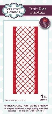 Dies by Sue Wilson  - Festive - LATTICE RIBBON CED3113