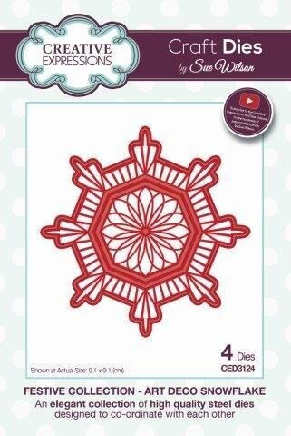 Dies by Sue Wilson -Festive - ART DECO SNOWFLAKE CED3124  **More than 50% Off**