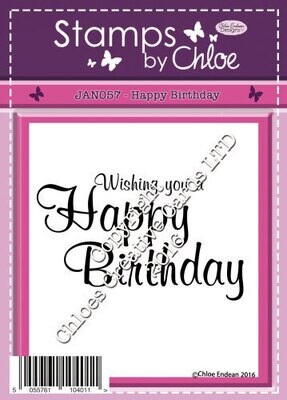 Stamps by Chloe  JAN 057 HAPPY BIRTHDAY Stamp Photopolymer Stamp