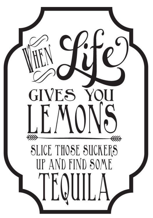 Hampton Art - Wooden Backed Rubber Stamp - LEMONS AND TEQUILA