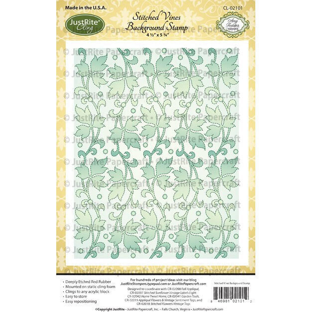 Just Rite Backround Stamp - STITCHED VINES