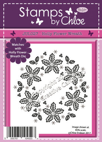Stamps by Chloe  JUL027 HOLLY FLOWER WREATH Photopolymer Stamp and matching die