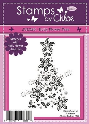 Stamps by Chloe  JUL026 HOLLY FLOWER TREE Photopolymer Stamp with matching die