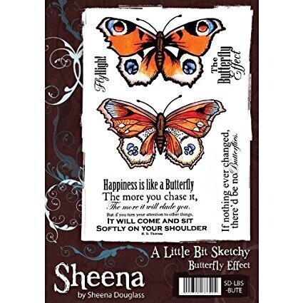 Sheena Douglass A5 A Little Bit Sketchy Stamps - BUTTERFLY EFFECT