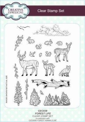 Sue Wilson - Festive Collection 2017 - FOREST LIFE A5 Stamp set CEC838