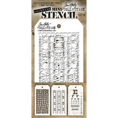 Tim Holtz Mini Stencil set - Set 16