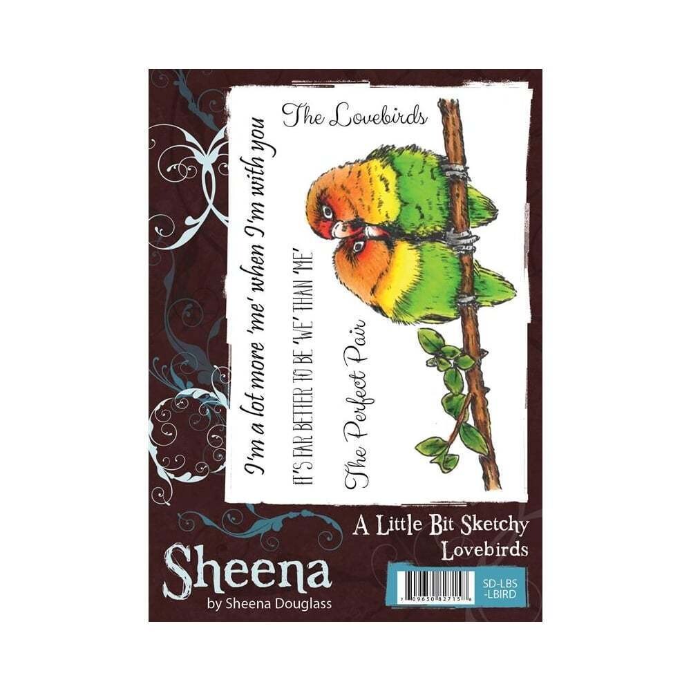 Sheena Douglass A6 Stamp set NEW for 2017 - LOVEBIRDS **HALF PRICE**