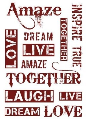 Textures Stamp Sets - WORDS OF WONDER Set 2 **HALF PRICE**