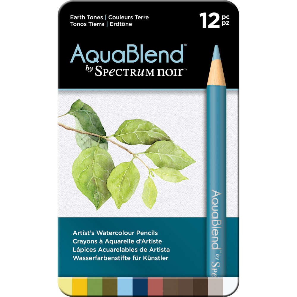 Spectrum Noir Aqua Blend Pencils NEW! - EARTH TONES x 12 **HALF PRICE**