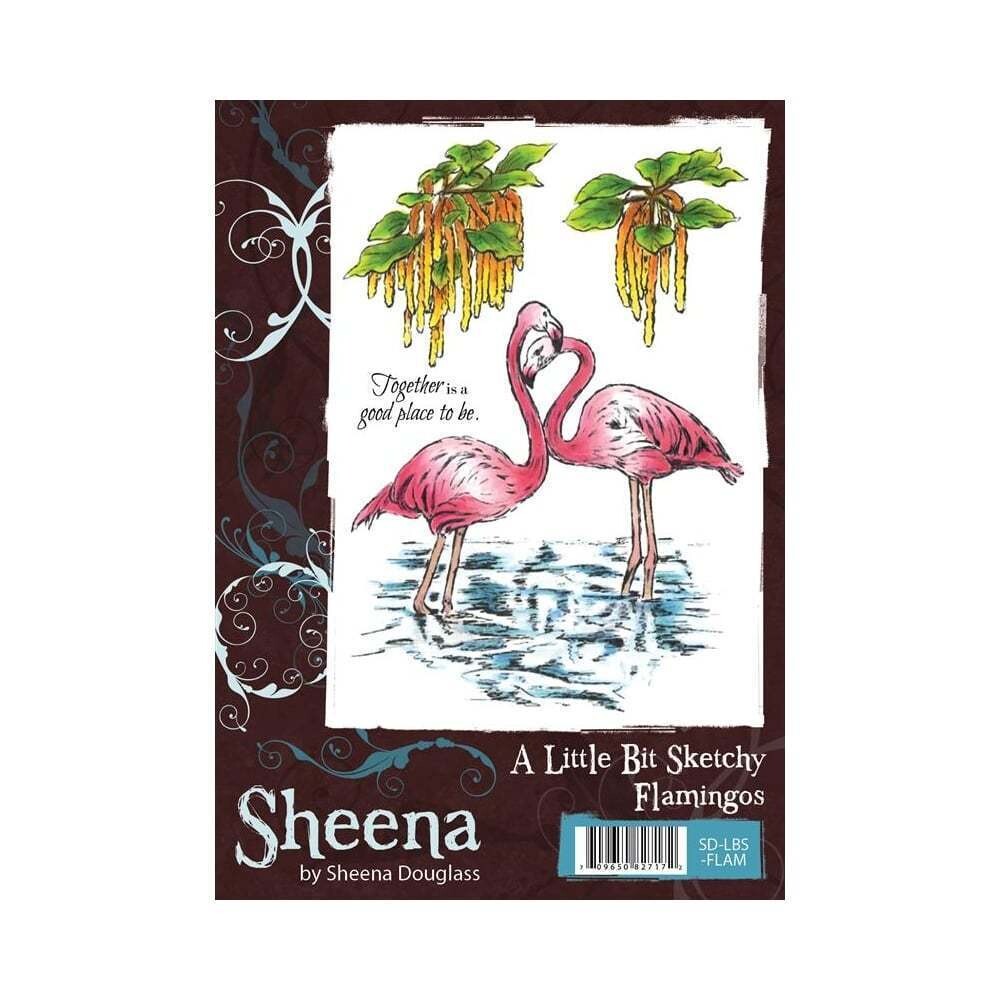 Sheena Douglass A6 Stamp set - FLAMINGOS **HALF PRICE**