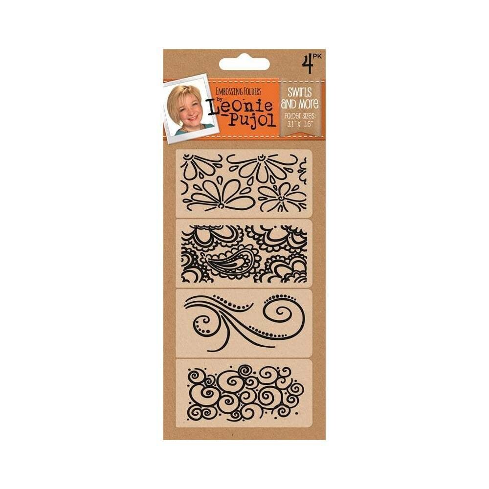 Leonie Pujol Typography Embossing Folder - SWIRLS AND MORE