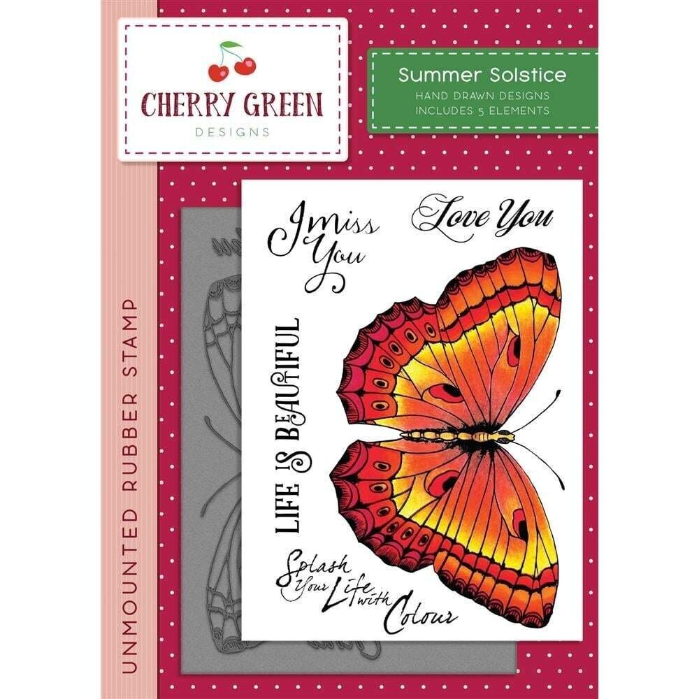 Cherry Green Designs - A6 Unmounted Rubber Stamp - SUMMER SOLSTICE