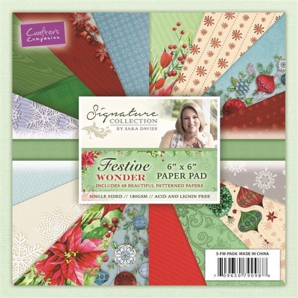 Signature Collection by Sara Davies Festive Wonder 6&quot; x 6&quot; Paper Pad - FESTIVE WONDER