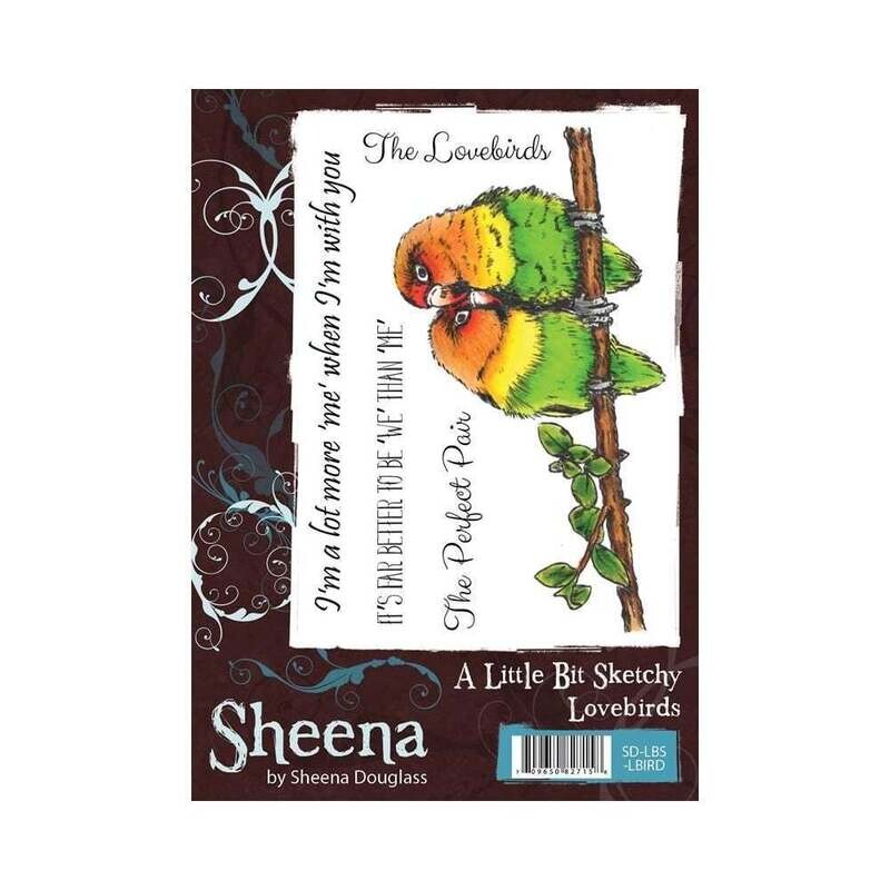 Sheena Douglass A6 Stamp set NEW for 2017 - LOVEBIRDS **HALF PRICE**